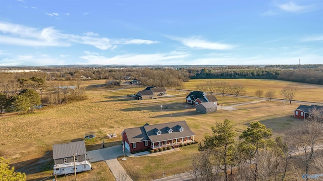 aerial view with a rural view