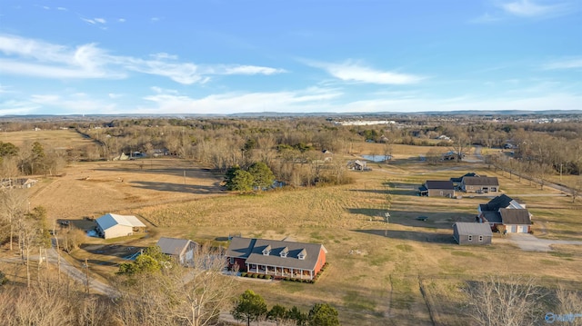 bird's eye view with a rural view