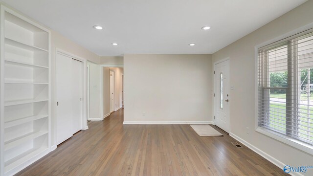 4212 Mcclain Ln NW, Huntsville, AL 35810 - foyer entrance with baseboards, wood finished floors, and recessed lighting