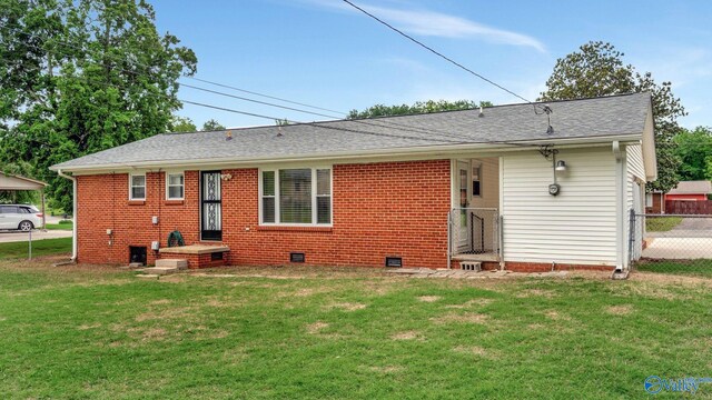 4212 Mcclain Ln NW, Huntsville, AL 35810 - rear view of property with crawl space, brick siding, and roof with shingles