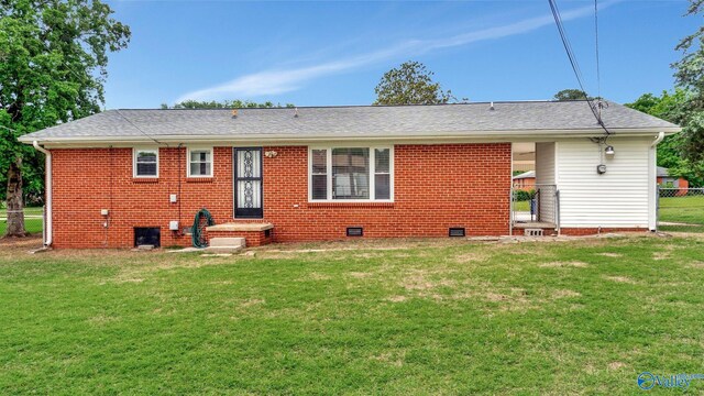 4212 Mcclain Ln NW, Huntsville, AL 35810 - rear view of property featuring crawl space, brick siding, and roof with shingles