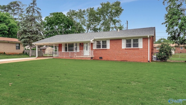 4212 Mcclain Ln NW, Huntsville, AL 35810 - ranch-style house featuring concrete driveway, an attached carport, and brick siding