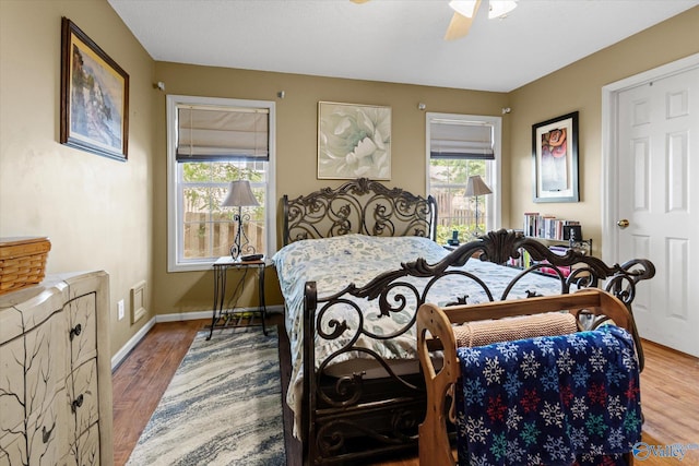 213 Hollington Dr, Huntsville, AL 35811 - bedroom featuring wood finished floors and ceiling fan