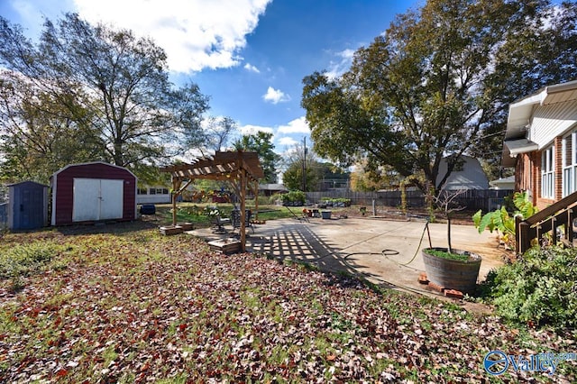 4315 Horace Dr NW, Huntsville, AL 35816 - view of yard with a pergola, a patio, and a shed