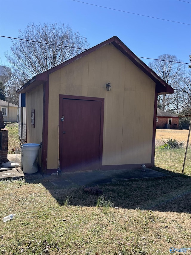 view of shed