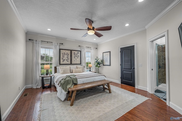 1635 County Road 47, Fyffe, AL 35971 - bedroom featuring hardwood / wood-style floors, a textured ceiling, baseboards, recessed lighting, and a ceiling fan