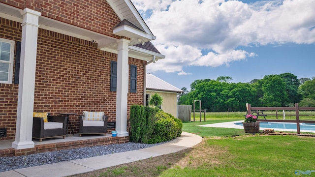 1635 County Road 47, Fyffe, AL 35971 - view of side of property with brick siding and a lawn