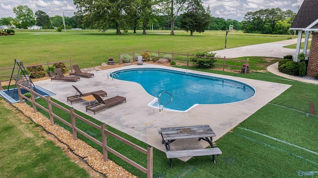 1635 County Road 47, Fyffe, AL 35971 - view of swimming pool featuring a patio area and view of scattered trees