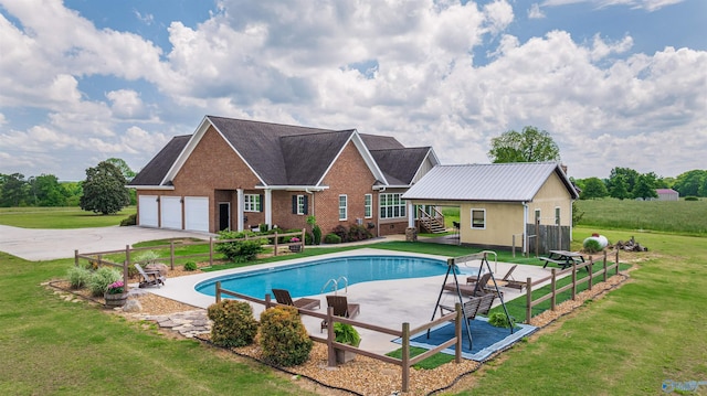 1635 County Road 47, Fyffe, AL 35971 - view of swimming pool with a yard
