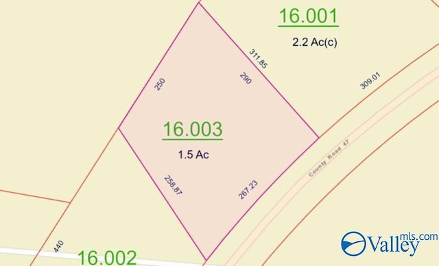 1635 County Road 47, Fyffe, AL 35971 - parcel map