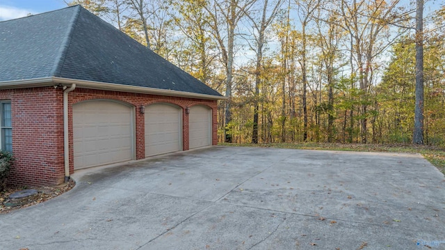 view of garage