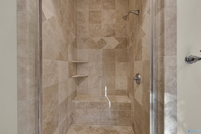 interior details with tiled shower