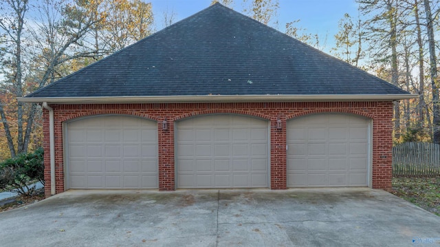 view of garage