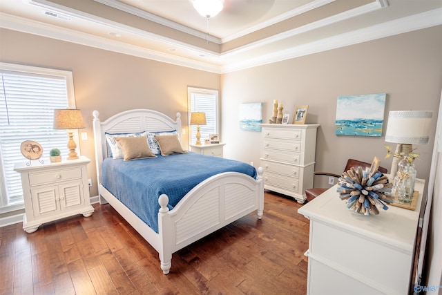 2522 Lindisfarne Dr SW, Decatur, AL 35603 - bedroom with a raised ceiling, hardwood / wood-style flooring, and ornamental molding