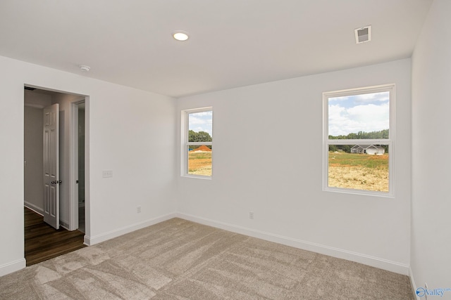 spare room with a healthy amount of sunlight and carpet