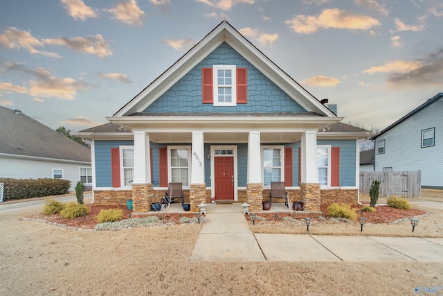 craftsman house with a porch