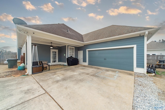 view of front facade with a garage