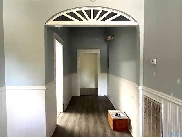 hallway featuring dark hardwood / wood-style floors