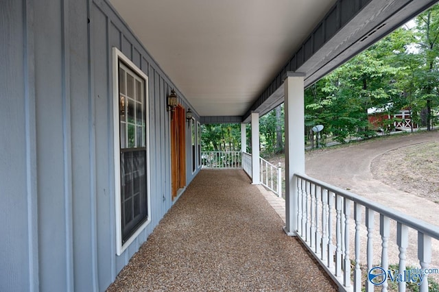 view of patio featuring covered porch