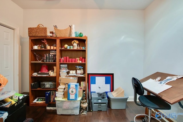 office with wood finished floors