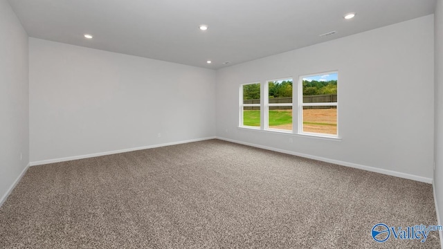 view of carpeted spare room