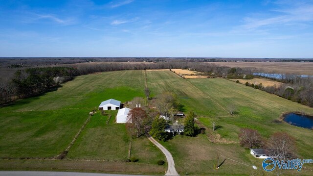 drone / aerial view featuring a rural view