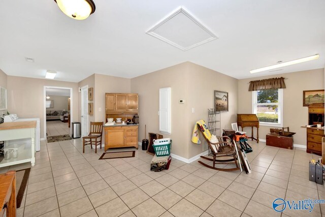 view of tiled living room