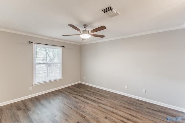 2043 Woodlawn Dr SW Unit 2043, Huntsville, AL 35802 - empty room with ceiling fan, ornamental molding, and wood finished floors