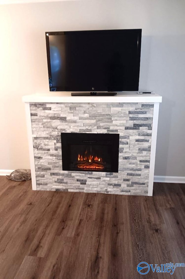 2043 Woodlawn Dr SW Unit 2043, Huntsville, AL 35802 - detailed view of wood finished floors and a fireplace
