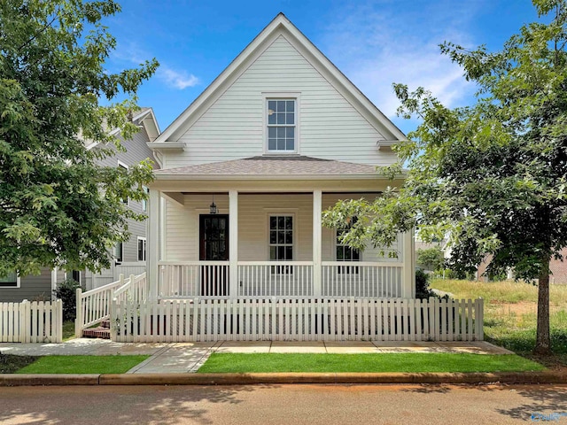 view of front of home featuring covered porch