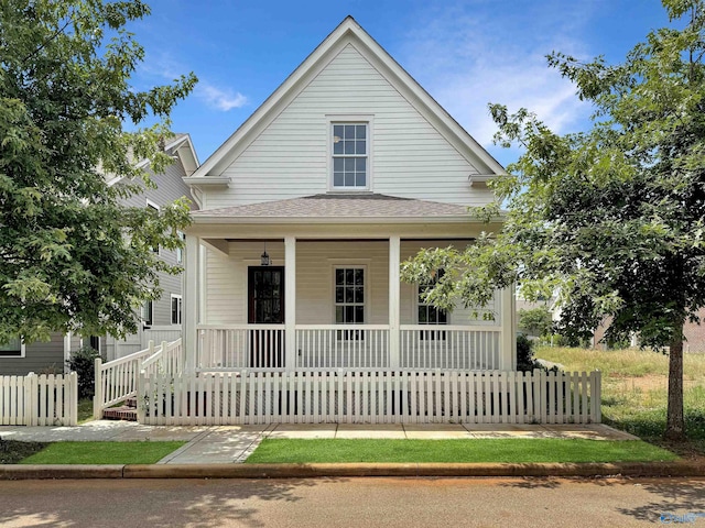 view of front of property featuring covered porch