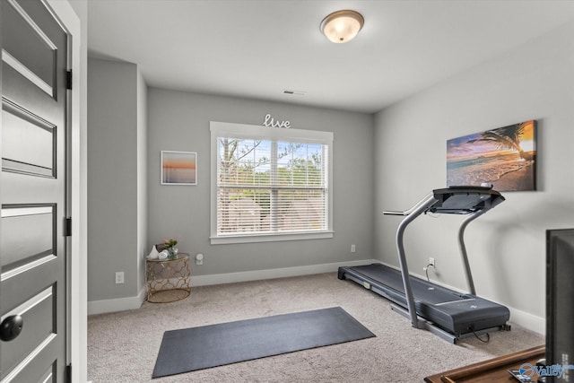 68 Natures Ridge Way, Huntsville, AL 35803 - workout room featuring carpet flooring and baseboards