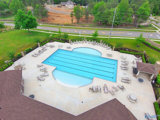68 Natures Ridge Way, Huntsville, AL 35803 - community pool featuring a patio area and a lawn