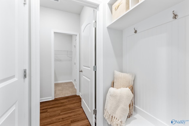 mudroom featuring hardwood / wood-style floors