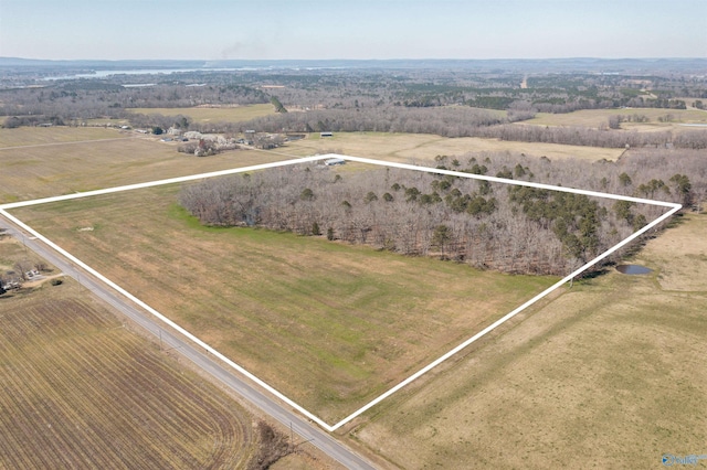 aerial view with a rural view