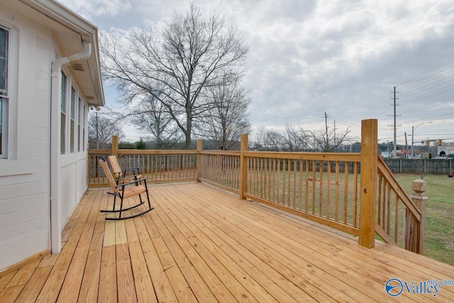 deck featuring fence