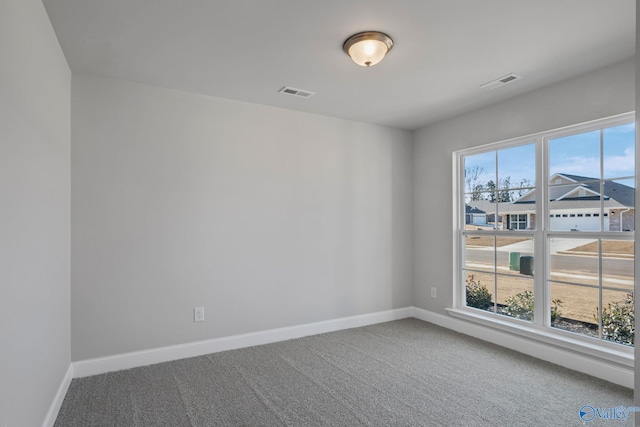 view of carpeted spare room