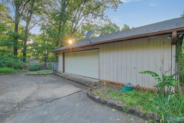 view of garage