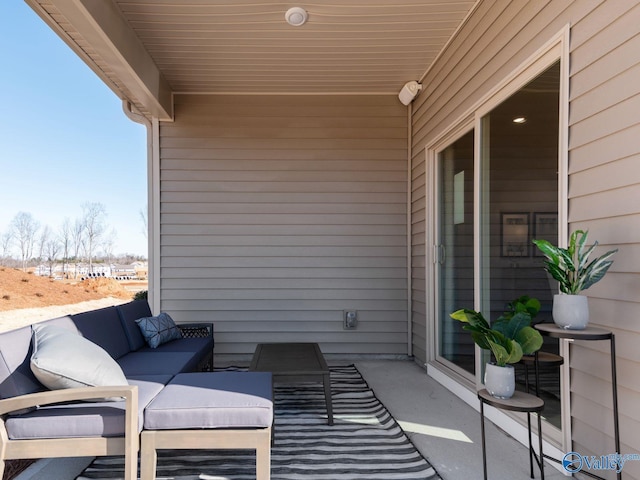 view of patio with an outdoor living space
