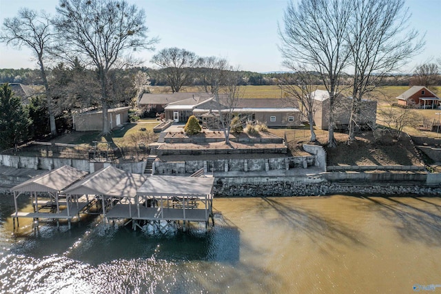 dock area with boat lift