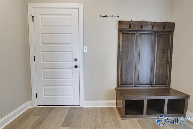 mudroom featuring light hardwood / wood-style floors