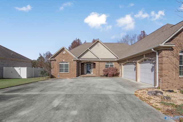 view of front of property featuring a garage