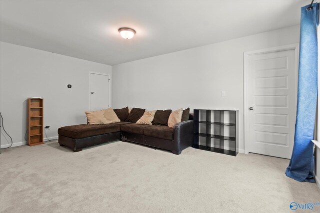 walk in closet featuring light colored carpet