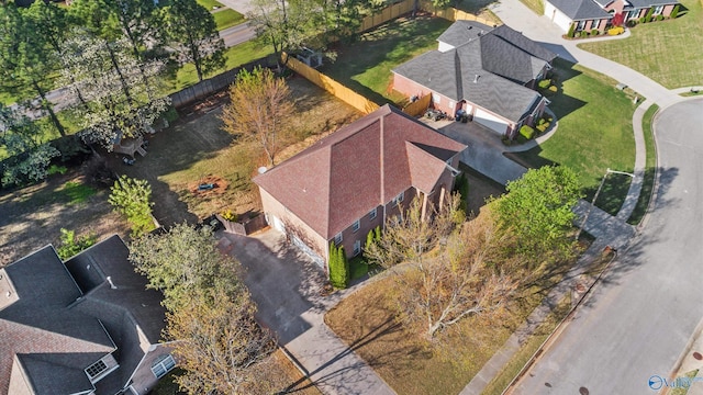 drone / aerial view with a residential view