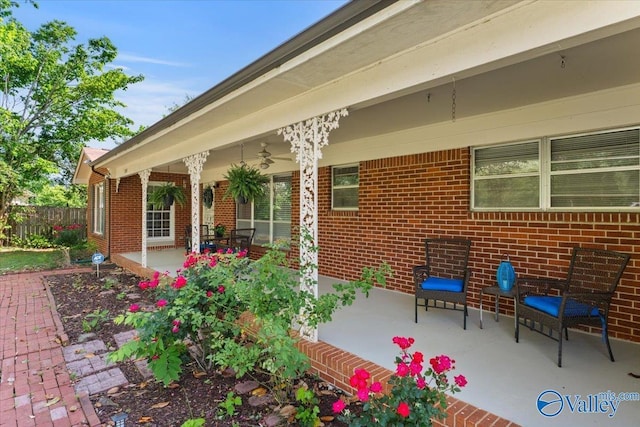 259 Old Big Cove Rd, Brownsboro, AL 35741 - view of patio / terrace featuring ceiling fan