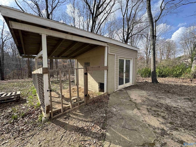 87 Flattop Cir, Scottsboro, AL 35768 - view of patio / terrace with an outdoor structure and french doors