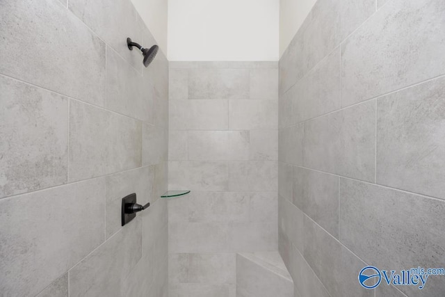 interior details with tiled shower