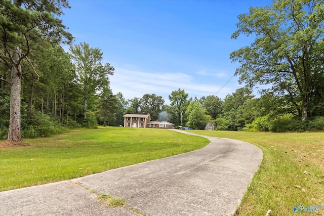 exterior space with a lawn