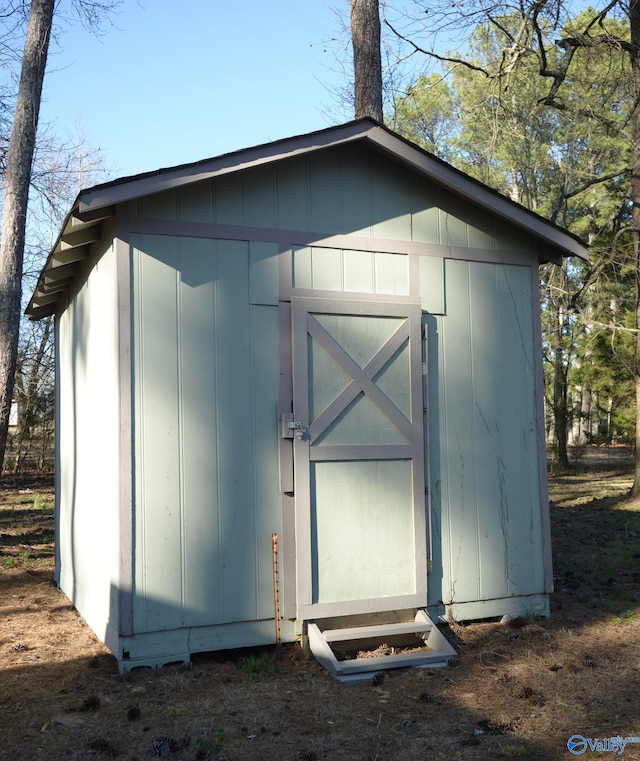 view of shed