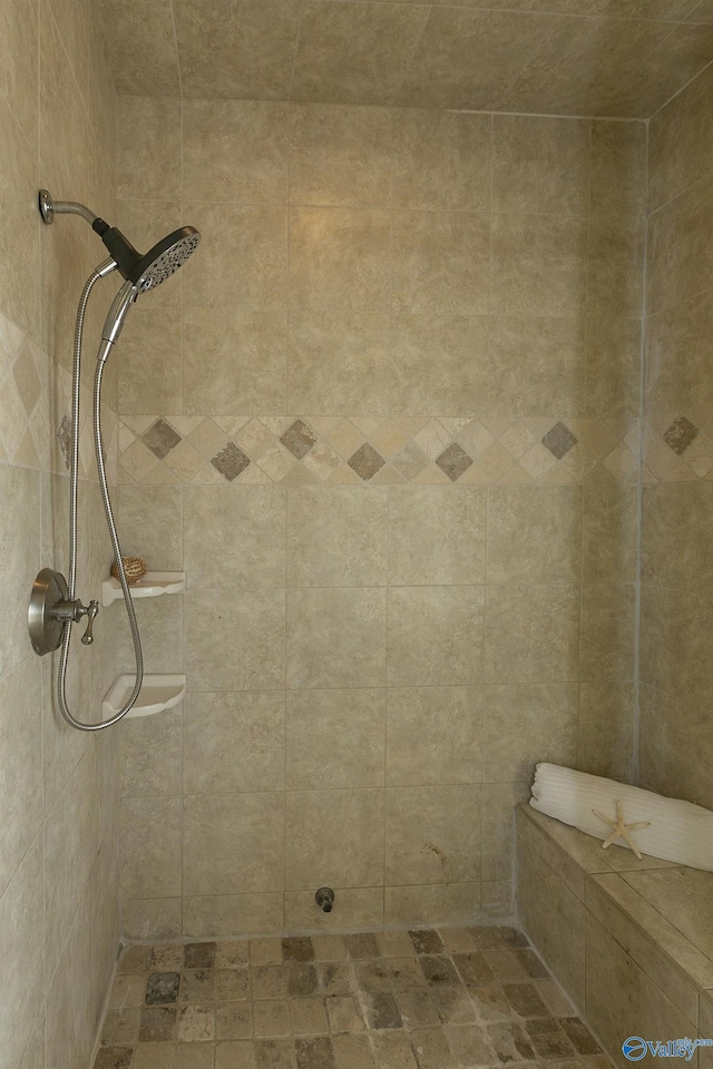 full bathroom with a tile shower